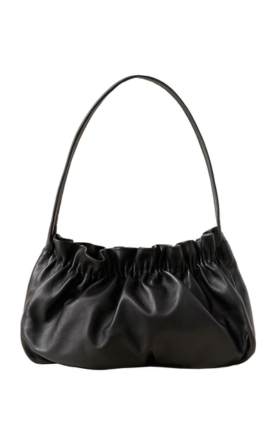 Loeffler Randall Alicia Gathered Leather Baguette Bag In Black