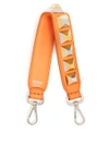 Fendi Strap You Mini Stud-embellished Leather Bag Strap In Orange