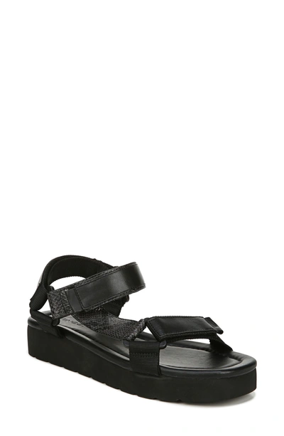 Vince Faux Leather And Grosgrain Sandals In Dark Grey