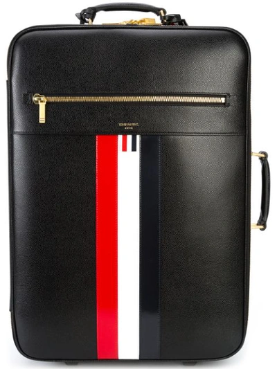 Thom Browne Black Check-in Wheeled Soft Suitcase In Brown