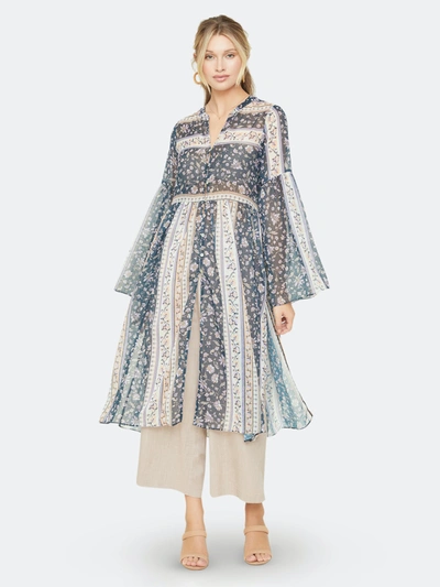 Lost + Wander Running Free Long Blouse In Black-multi