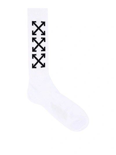 Off-white Arrows Logo Socks In White