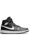 Jordan Air  1 Mid Women's Shoes In Black,white