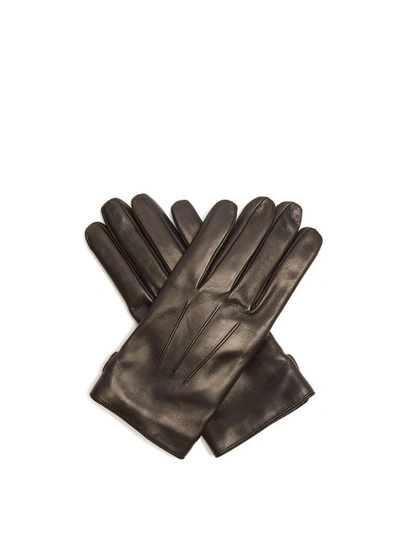 Lanvin Topstitched Soft-leather Gloves In Black