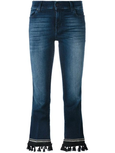 7 For All Mankind Bootcut Cropped Jeans - Blue