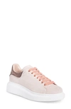 Alexander Mcqueen Snakeskin-trimmed Velvet Sneakers In Pink/purple