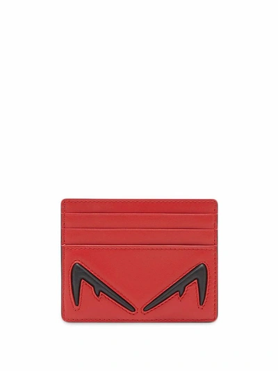 Fendi Men's Red Leather Card Holder