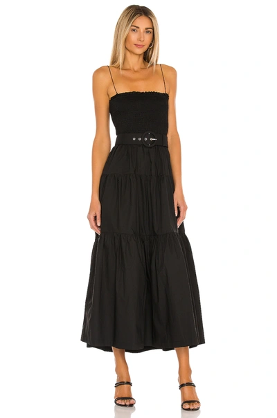 L'academie The Nour Midi Dress In Black