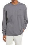 Nike Sportswear Premium Essentials Men's Long-sleeve Pocket T-shirt In Dark Grey