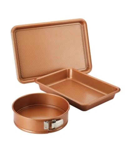 Ayesha Curry Ayesha Nonstick 3-pc. Bakeware Cake Pan, Cookie Sheet, And Springform Pan Set In Copper