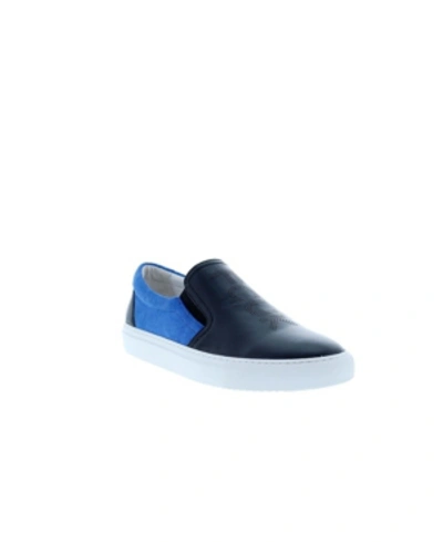French Connection Marcel Leather Colorblock Slip-on Sneaker In Black