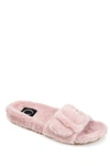 Journee Collection Journee Shadow Faux Fur Slipper In Blush