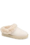 Journee Collection Journee Whisp Faux Fur Trim Slipper In Ivory