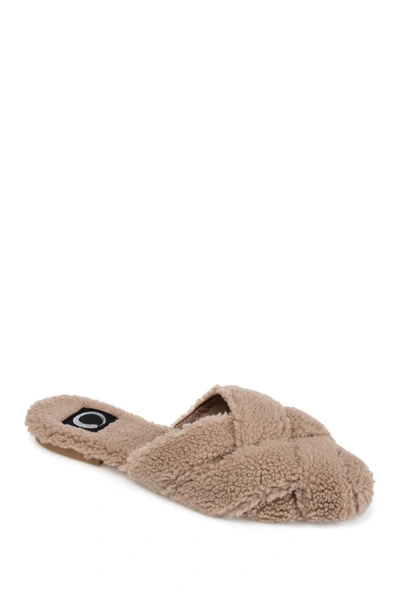 Journee Collection Journee Sereena Faux Fur Slipper In Tan