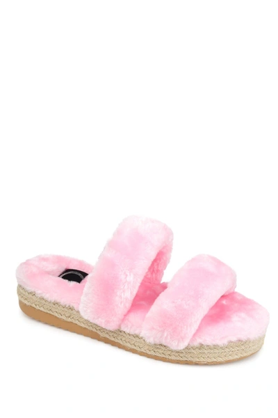 Journee Collection Collection Women's Faux Fur Relaxx Slipper In Pink