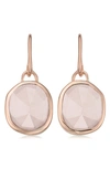 Monica Vinader Rose Gold Plated Vermeil Silver Siren Rose Quartz Wire Drop Earrings In R Gold