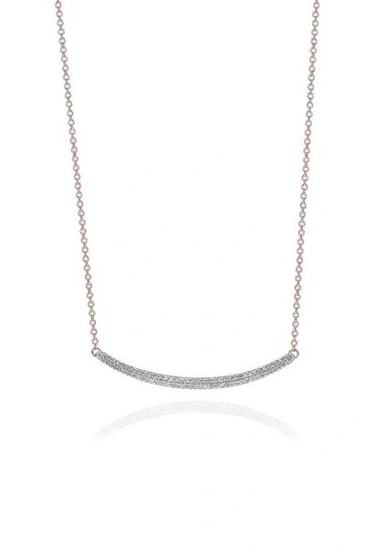 Monica Vinader Rose Gold Plated Vermeil Silver Skinny Curve Diamond Necklace