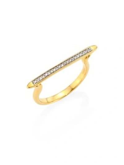 Monica Vinader Skinny Diamond Stacking Ring/goldtone