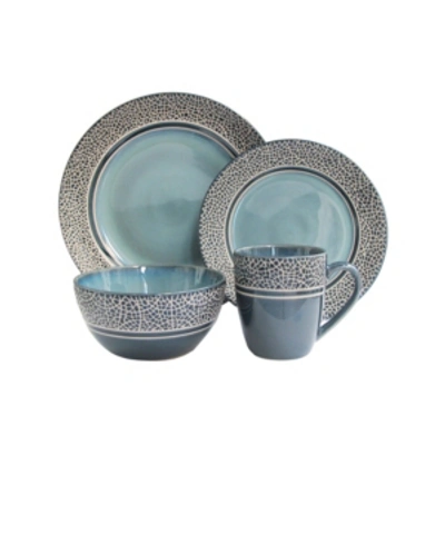 Jay Imports Mosaic Blue 16 Pc Dinnerware Set