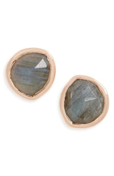 Monica Vinader 'siren' Semiprecious Stone Stud Earrings (nordstrom Exclusive) In Labradorite/ Rose Gold