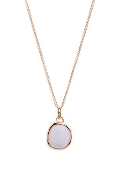 Monica Vinader Siren Semiprecious Stone Pendant Necklace (nordstrom Exclusive) In Blue Lace Agate