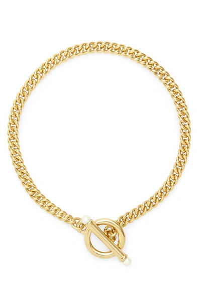 Brook & York Stella Imitation Pearl Toggle Bracelet In Gold