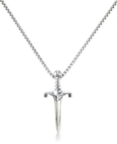 Andrew Charles By Andy Hilfiger Men's Dagger 24" Pendant Necklace In Stainless Steel
