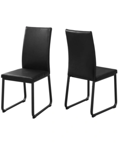 Monarch Specialties Leather-look 2 Piece Dining Chair Set In Black