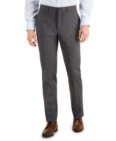 Kenneth Cole Reaction Men's Techni-cole Light-gray Suit Separate Slim-fit Pants In Med Grey