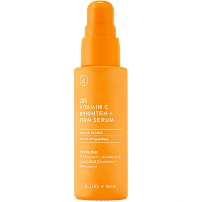 Allies Of Skin 20% Vitamin C Brighten & Firm Serum, 30 ml In Orange