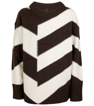 Joseph Chevron-panelled Merino Wool Jumper In Multi