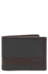 Tumi Men's Alpha Slg Double Billfold Wallet In Anthracite/brown