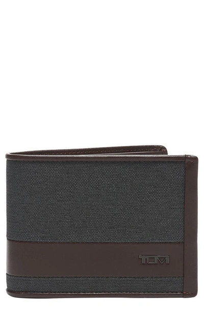 Tumi Men's Alpha Slg Double Billfold Wallet In Anthracite/brown