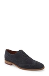 Ted Baker Fedinos Suede Oxford Brogue Shoes In Navy