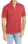 Johnston & Murphy Vintage Slub Polo Shirt In Red