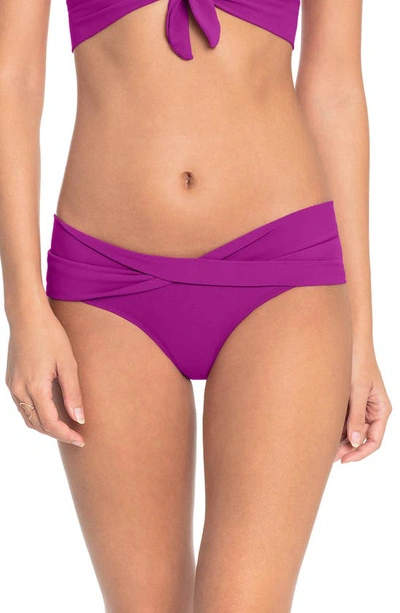 Robin Piccone Ava Twist Hipster Bikini Bottoms In Bougainvillea