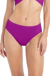 Robin Piccone Ava High Waist Bikini Bottoms In Bougainvillea