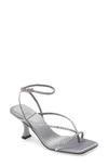 Jeffrey Campbell Fluxx-j Embellished Strappy Sandal In Grey Satin Silver