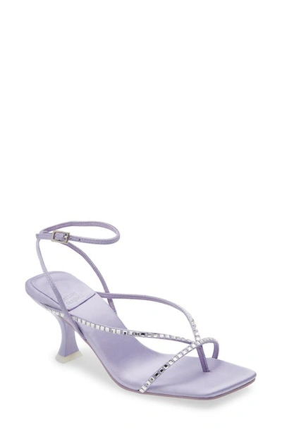 Jeffrey Campbell Fluxx-j Embellished Strappy Sandal In Lilac Satin Silver
