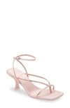 Jeffrey Campbell Fluxx-j Embellished Strappy Sandal In Pink Satin Silver