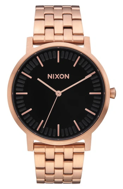 Nixon Porter Bracelet Watch, 40mm In Rose Gold