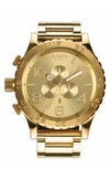 Nixon Men's 51-30 Chronograph Stainless Steel Bracelet Watch 51mm A083 In Gold Tone
