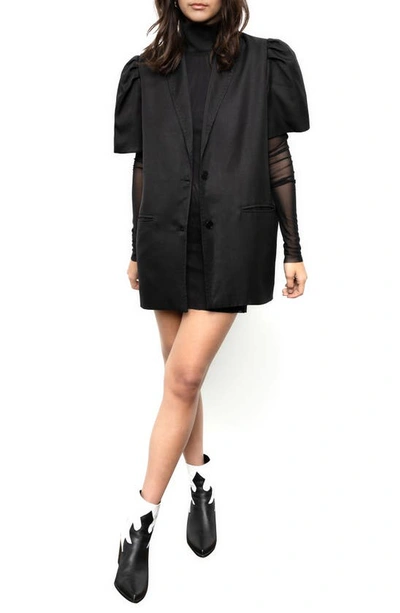 Absence Of Colour Hekla Oversize Short Sleeve Jacket In Black