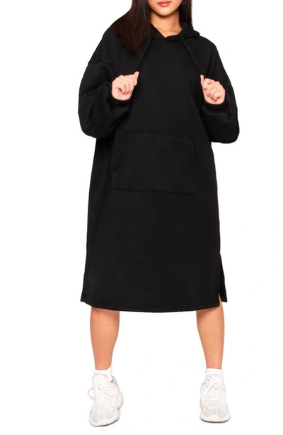 Absence Of Colour Kuben Hoodie Midi Dress In Black