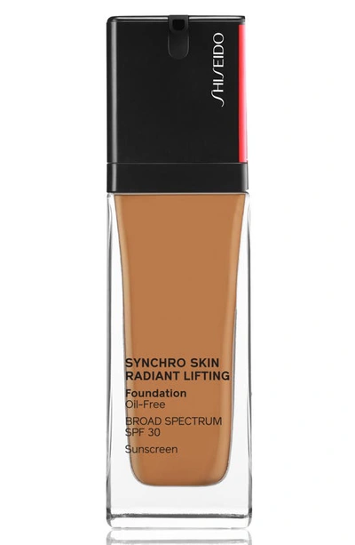 Shiseido Synchro Skin Radiant Lifting Foundation Spf 30 420 Bronze 1.0 oz/ 30 ml In 420 Bronze (tan With Golden Undertones)