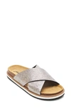 Free People Sidelines Slide Sandal In Silver
