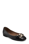 Aerosoles Candice Chain Flat In Black Leather