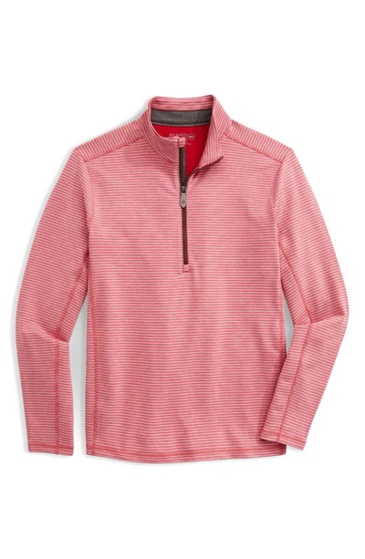 Vineyard Vines Pescadero Half-zip Performance Pullover In Lighthouse Red