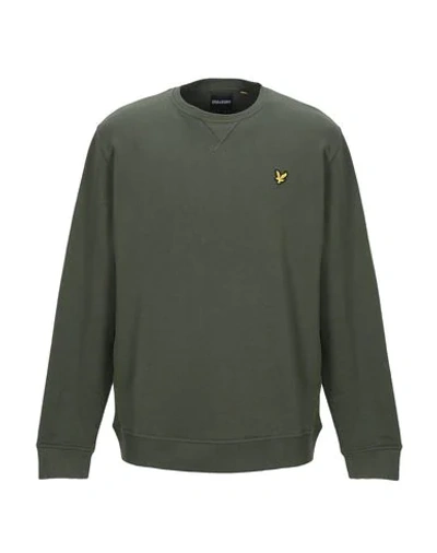 Lyle & Scott Crew Neck Lambswool Green In Military Green