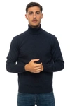 Andrea Fenzi Turtleneck Pullover Blue Wool Man